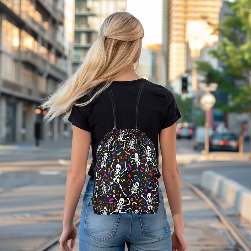 Homewish Flamingo String Backpack 3D Tropical Flamingo Drawstring Backpack, Wildlife