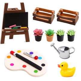 Gnome Accessories, Gnome Accessories Christmas, 16 Pieces Gnome Accessory Set, Painting Art Set, Miniature Gnome Accessories, Garden for Dollhouse Accessories, Miniature Accessories
