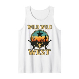 Wild Wild West Design Sonoran Desert Cowboy Saguaro Cactus Tank Top