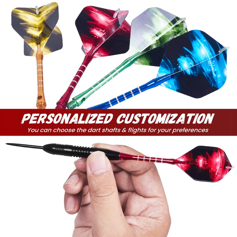 centaur 2025 Newest Dart Accessories Kit,48 Dart Flights+24 Aluminium Shafts+Sharpener+Dart