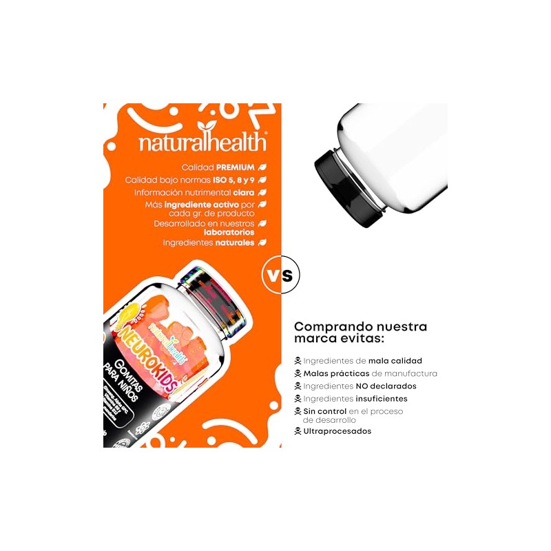 Natural Health. NeuroKIDS. Suplemento para Memoria, Concentracin y Aprendizaje, con