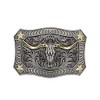Montana Silversmiths Unisex Longhorn Crest Filigree Attitude Belt Buckle Silver