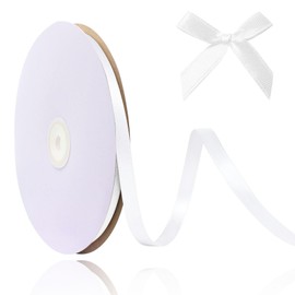 RAFIYU 91 m / 298 feet Beautiful Satin Ribbon Red Bows Gift Ribbon Red 6 mm Fabric Ribbon Felt Ribbon Decorative Ribbon Borders and Ribbons for Sewing Crafts, Decorative Ribbon for Wedding and