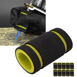 Tattoo Grip Wrap, Disposable Thick Foam Tattoo Grip for Tattoo Machine Grip (Yellow)