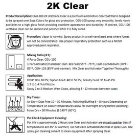 Touch Up Zone Base Color Quart with 2K Quart Clear + Activator - Replacement for Ford Ingot Silver Metallic Code UX