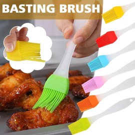 Red Silicone Basting Pastry Brush,Silicone Oil Brush,Kitchen Oil Brush for Cooking Heat Resistant Basting Brushes for Baking,Cooking and Spreading Oil,Butter,BBQ Sauce Grill Basting Brushes