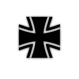 #A5478 German Army Cross Black Leopard 2 BW Waistband Sticker 5 x 5 cm