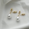 Big Teardrop Pearl Pendant Clip Earrings Drop Clip-on Earrings for