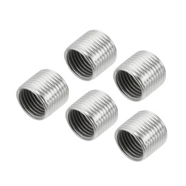 sourcing map Thread Reducing Nuts Insert M12 x 1mm Male to M10 x 1mm Fine Thread Female Adapters 10mm Long Pipe Fitting Conversion Sleeve Reducer, Pack of 5