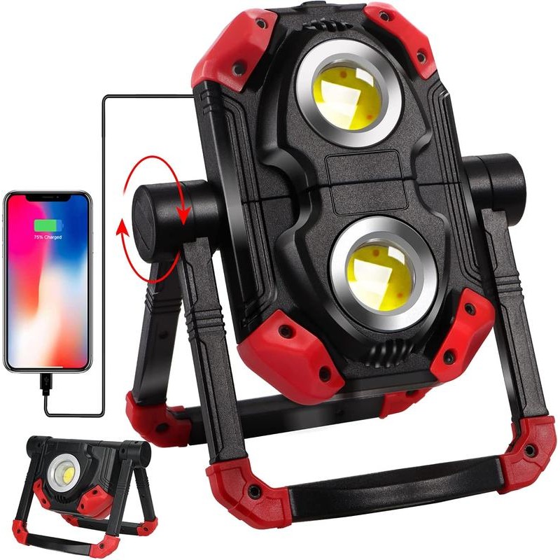 Hokolite Rechargeable LED Work Light with Magnetic Base, 2500LM, 12