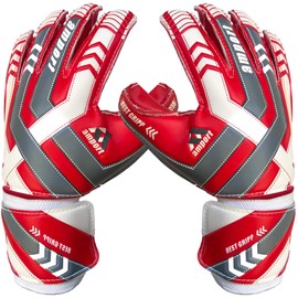amport Goalkeeper Gloves – Finger Spine Protection, Hybrid Cut & Wide Double Layer Wristband – Unique Designed, Best Grippy and Consistent Palm Grip Goalie Gloves for Kids, Youth & Adult