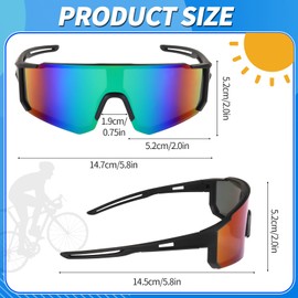 Jostift Pack of 3 Cycling Glasses for Men Women Cycling Glasses Windproof Sports Sunglasses Cycling Glasses for Men Women UV400 Protection for Outdoor Sports Cycling