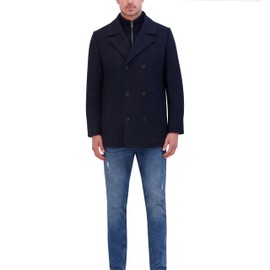 Kenneth Cole Men's Wool Top Coat, Navy