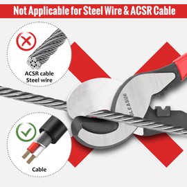 TOOLEAGUE 2Pcs Cable Cutter Set,14-Inch and 10 Inches Heavy Duty Cable Cutting, High Leverage Cutters for Aluminum, Copper, Wire, Communications Cable