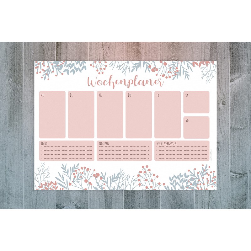 Friendly Fox Weekly Planner Pad Floral, 1 x DIN A4