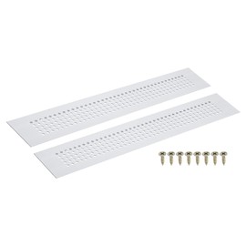 sourcing map Air Vents Cover, 2Pcs 300 x 50mm Aluminum Alloy Rectangle Air Return Vent Cover with Screw, Ventilation Grille Decorative Covers for Door Cupboard Wardrobe Shoes Cabinet (Silver)