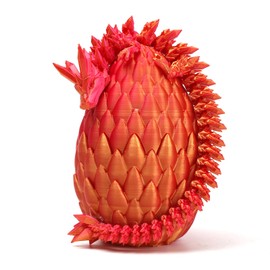 Bismion 3D Printed Dragon Toy 12" Crystal Dragon Fidget Executive Desk Dragon Egg