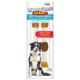 CHOMP 'EMS Five Flavor Kabobs Dog Treats - Beefhide Chewstick - High Protein Dog Chews, 2 Pack — Healthy Dog Treats
