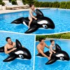 Large Inflatable Whale Ride-On for Pool Fun – Heavy-Duty Handles