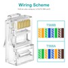 Brileine UTP RJ45 Connectors, Cat6 RJ45 Pass Through Plugs 50-Pack,