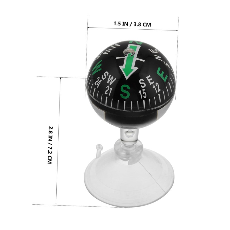 HAKIDZEL Portable Car Dashboard Compass Ball with Suction Cup Accurate