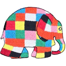 ELMER ELEPHANT COLORFUL MOSAIC MULTICOLORED CUTE IRON ON PATCH JEANS JACKET