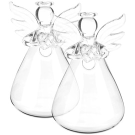IMIKEYA Angel Flower Vase: 2pcs Angel Hanging Glass Plant Flower Vase Tiny Angel Flower Planter Hanging Glass for Hydroponic Plants Hanging Glass Vase Desktop Flower Vase Home Garden Decor