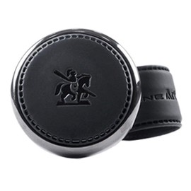 BLACKSUIT Leather Power Knob - Vehicle Handle Spinner - Luxury Hi-quality Steering Wheel Knob (Black)