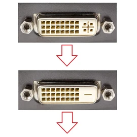 Delock DVI Cable 24+1 Male to 24+1 Male Angled 1 m