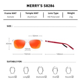 MERRY'S Unisex Polarized Aluminum Sunglasses Vintage Sun Glasses For Men/Women S8286