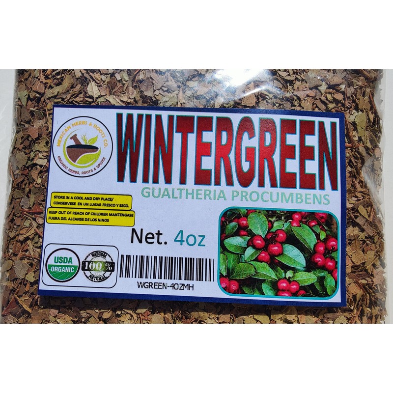 Mexcian Herbs & Roots 4oz Wintergreen leaf/leaves c/s - axocopaque