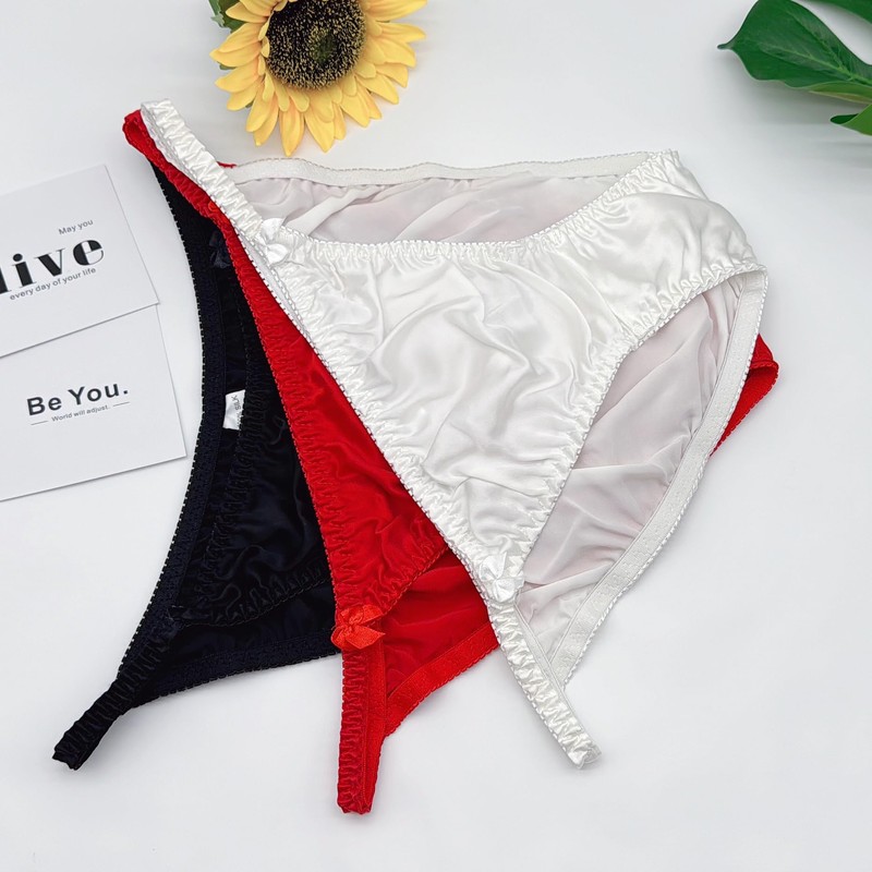 Farlenoyar Ropa interior de playa para mujer, 100% seda, suave,