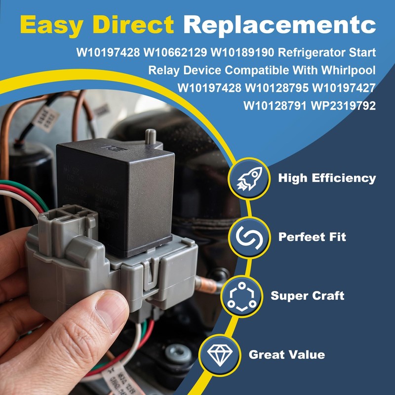 W10189190 WP2319792 Start Relay Device Compatible Whirlpool Refrigerator ﻿