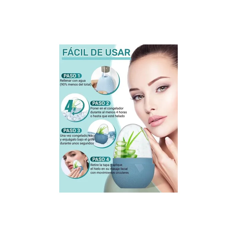 Rodillo Silicón Hielo Para Masaje Facial Reutilizable
