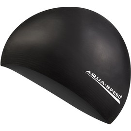 Aqua Speed Swimming Cap for Men and Women, Swimming Cap, Thin Swimming Cap, Swimming Cap, Waterproof, Black 07, Soft Latex