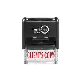 Imprint 360 AS-IMP1001 - Client"S Copy, Heavy Duty Commerical Quality Self-Inking Rubber Stamp, Red Ink, 9/16" x 1-1/2" Impression Size, Laser Engraved for Clean, Precise Imprints