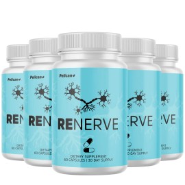 Pelican Vitamins ReNerve- Brain & Nerve Support- 5 Bottles- 300 Capsules