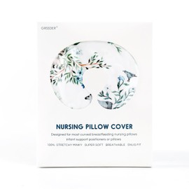 GRSSDER Nursing Pillow Cover, Stretchy Soft Minky Fabric Covers, Fit Most Nursing Support Pillows for Breastfeeding, Comfortable Safe Pillow Cover, Cute Animals Pattern
