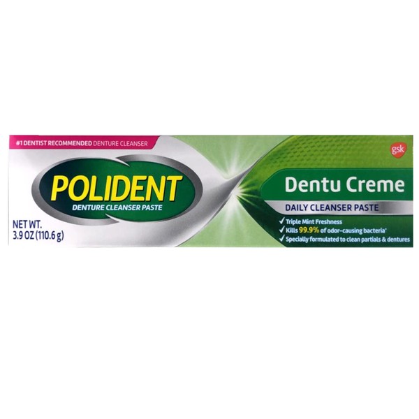 Polident Dentu-Creme Denture Cleaner - 3.9 oz, Pack of 3
