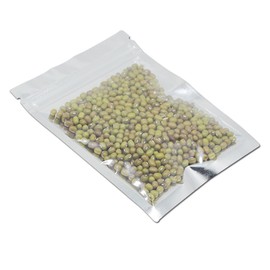 100 Pack 4x5 inch Glossy Black Resealable Clear Front Mylar Foil Zipper Lock Pouch for Zip Reclosable Lock Food Storage Bags Heat Seal Pouches Airtight Grocery Pack