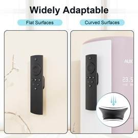 Vaszu Magnetic Remote Control Holder Self-Adhesive Wall Mount, 6 Pack Upgraded Silicone Organizer Storage Wall Holder for Home Office TV, Fan and Air Conditioner Remote Control Black