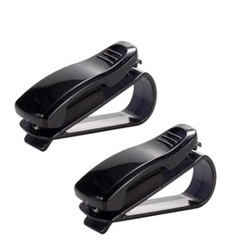 ROSON 2 Pack Sunglass Holder for Car Sun Visor, Glasses Holder Clip Hanger Eyeglasses Mount for Car with Ticket Card Clip