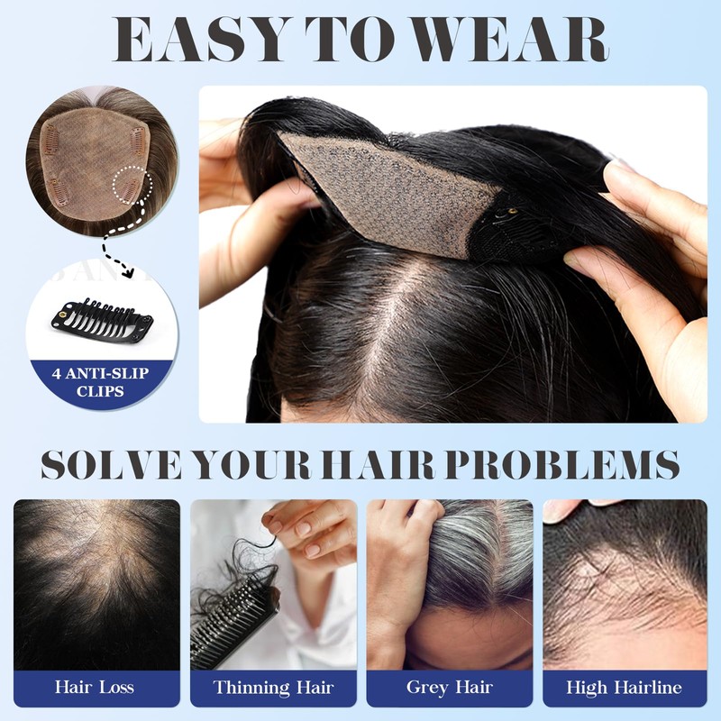 HAIRCUBE 5"*5.5" Skin Scalp Base Hair Toppers for Women Real