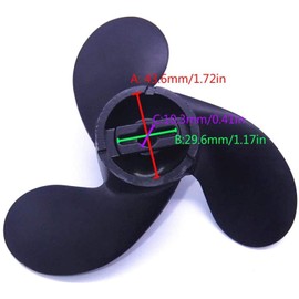 58111-98452-019 Aluminum Alloy Propeller 7 1/2x4 3/4 for Suzuki 2HP 2.2HP 2.5HP Outboard Engine (3X188) A500 4-3/4" Pitch 188"X122" Pitch ON Prop (Old Numbers)