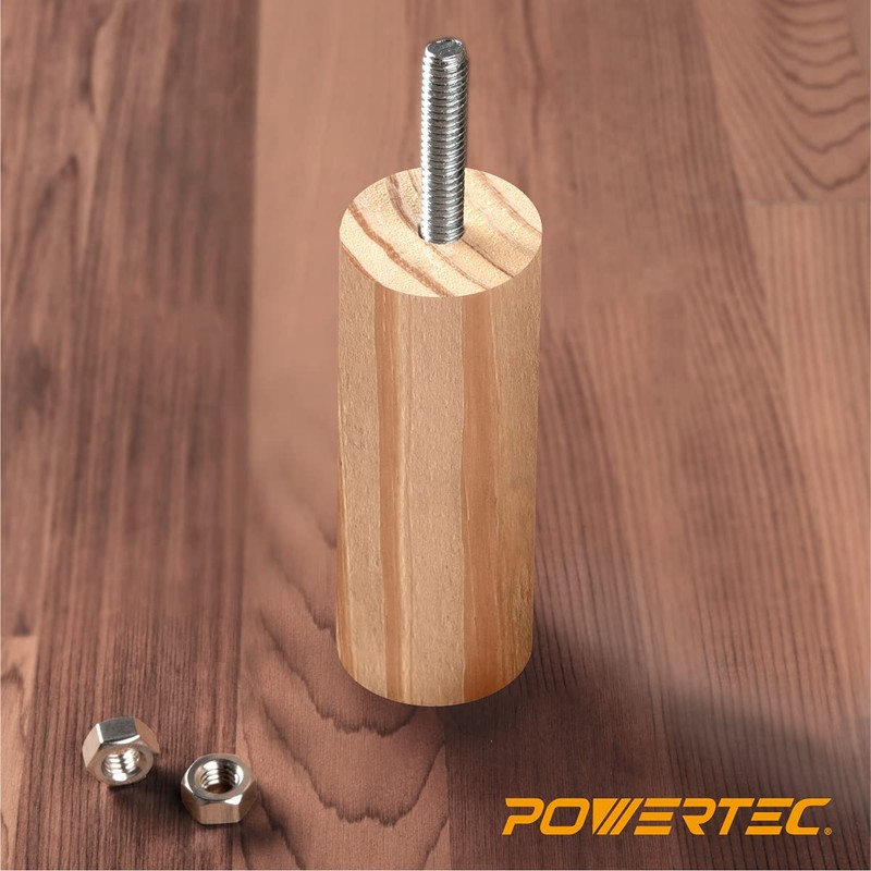 POWERTEC QHB1001 Hanger Bolts 5/16-18 x 3 Inch, 50 Pack