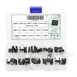 Fasizi 50pcs LM317T-L7824 Voltage Regulator Transistor Assortment Set of 3 Pin Terminals T0-220 Transistors for DIY Repair