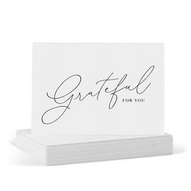 ThreeKin - Tarjetas de agradecimiento con sobres, paquete de 25 tarjetas plegadas de 3.5 x 5 pulgadas para bodas, negocios, vacaciones, graduaciones y