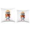 Funny Cartoon Chicken in Popcorn Bucket Costume Throw Pillow