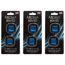 Aroma Waves Fresh New Car Air Freshener Clip-on Car Vent Grill Twin Pack (3)