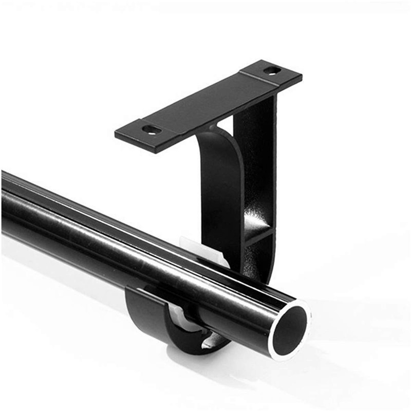Ceiling-Mount Bracket Black Curtain Rod Holder Heavy Duty Curtain Pole